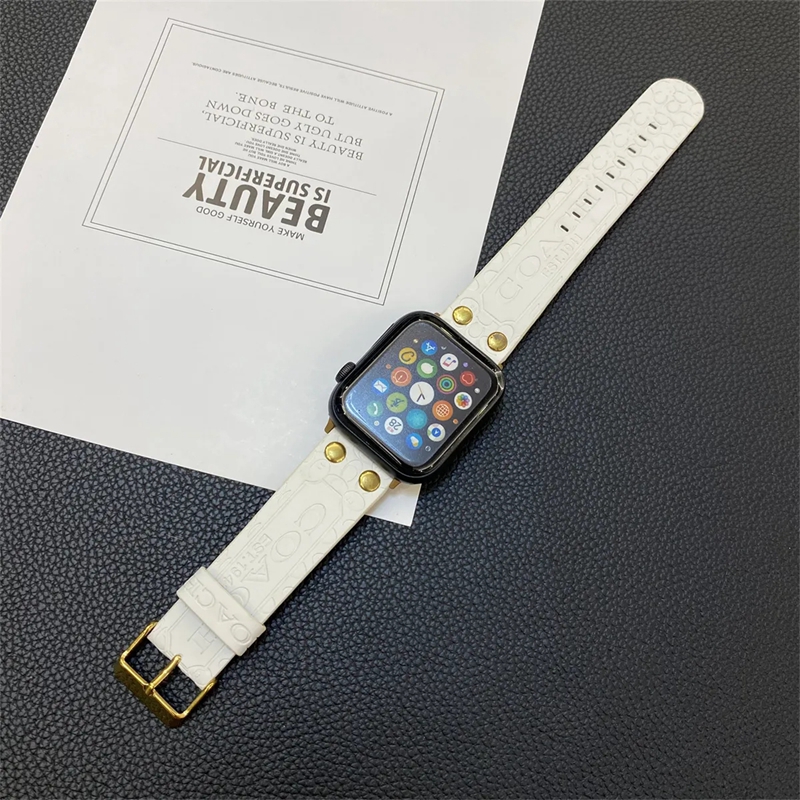 coach Apple Watch Band 49mm 40mm 41mm 38mm 45mm 44mm 42mm20mm 22mm Leather Band  coach Samsung Galaxy Watch 6/6 CLassic 4bands Replacement Strap