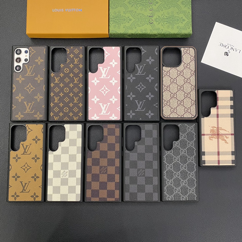 Lv Gucci iPhone 15 14 13 Pro Max samsung s24 FE ultra s24 plus s23 case coverShockproof Protective Designer case